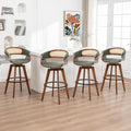 Set of 4 Rattan Swivel Bar Stools by KUNZENTLIVING