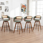 Set of 4 Rattan Swivel Counter Stools by KUNZENTLIVING