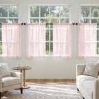 MIULEE Blush Pink Sheer Curtains 63 Inches Long 4 Panels 42 x 63 Inches | Light - Image 4