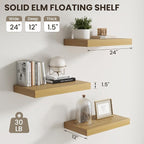 Dreamland Floating Shelves 24inch, 2 Pack Rustic Wooden Wall Shelves, Wall - Image 3