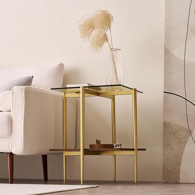 LumFurn Glass End Table, Mid-Century Modern Design Sofa Table, - Image 5
