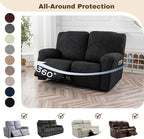 Gennia Recliner Loveseat Cover 4 Pieces, Waterproof Stretch Recliner Sofa - Image 6