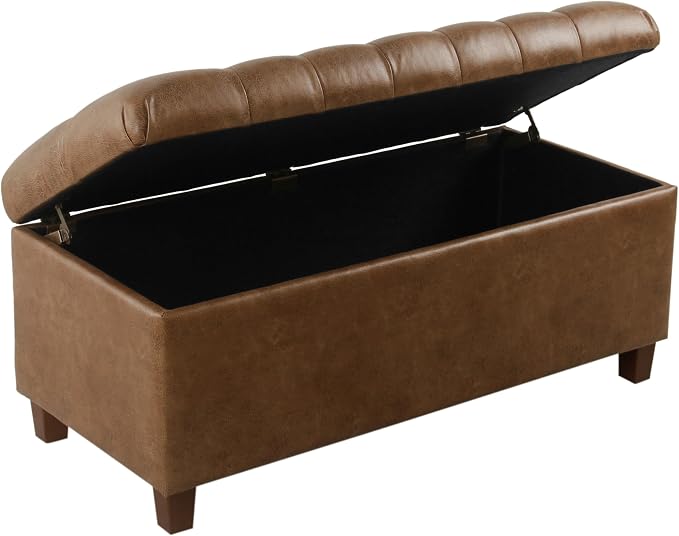 Homepop Home Decor | Button Tufted Storage Bench | Ottoman Bench - Image 4