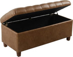 Homepop Home Decor | Button Tufted Storage Bench | Ottoman Bench - Image 4
