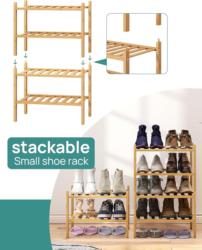 viewcare Small Shoe Rack, 4-Tier Rack - Image 5