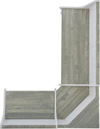 Linon Jackie Two Tone Pine Wood Coastal Corner Dining Nook in Graywash/White - Image 8