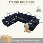 Cloud Sectional Couch with L-Shape Chaise, Modern Modular Comfy Sofa with Deep - Image 2