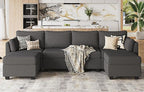 Huatean Home 114.17" Modular Sectional Sofa, 6 Seat Modular Couch by huateanhome