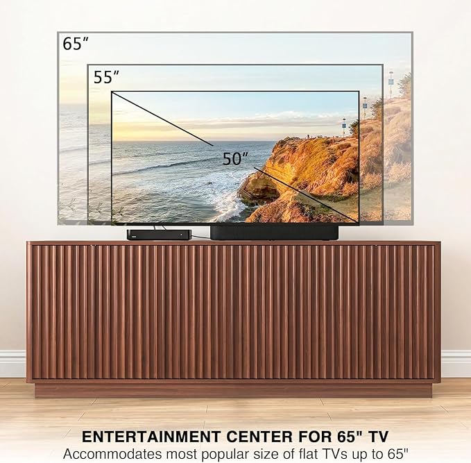63'' Fluted TV Stand for TVs up to 75'', Modern Media Console - Image 5