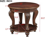 Round End Table for Living Room, Solid Wood Sofa Side Table - Image 3