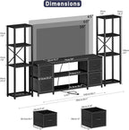 Yenlure LED TV Stand Bookshelf Combo - Image 2