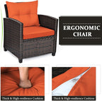 Tangkula 3 Pieces Patio Furniture Set, PE Rattan Wicker 3 Pcs Outdoor Sofa Set - Image 5