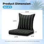 Outdoor Deep Seat & Back Cushion Set, 24 x 24 Inch Water Repellent and Fade - Image 2