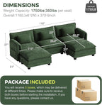 ELUCHANG 116" U Shaped Modular Sectional Cloud Couch - Image 2
