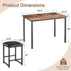 VECELO Kitchen Table and Chairs - Image 2