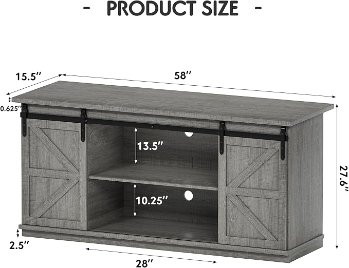 Shahoo Farmhouse Sideboard Buffet Cabinet, Coffee Bar Storage - Image 2