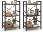Tangkula 3-Tier Industrial Bookshelf, 16.5" Width Wooden Open Bookcase by TANGKULA