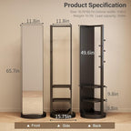 WoodsWhisper Full Length Mirror Coat Rack Solid Wood Floor Mirror 66"x12" Full - Image 9