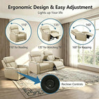 Power Recliner Sofa Set with LED Lights, Includes a Manual Recliner 1 Seat and - Image 2