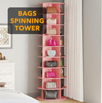 SpaceAid 9 Tier Rotating Shoe Rack Tower, Spinning Shoe Display Lazy Susan - Image 5