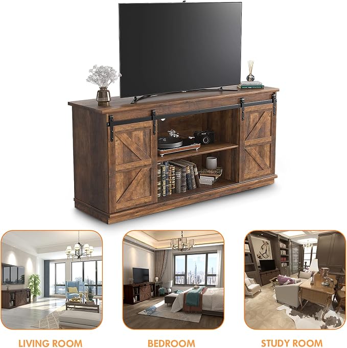 JUMMICO TV Stand for 65 Inch TV, Entertainment Center - Image 5