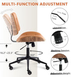 Home Office Desk Chair with Wheels, Adjustable Height Armless Office Chair - Image 6