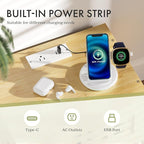 Amazer Nightstand with Charging Station, Bedside Table Bamboo with USB Ports & - Image 4