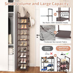 LANTEFUL Tall Shoe Rack 10-Tier Narrow Shoe Shelf Storage - Image 6