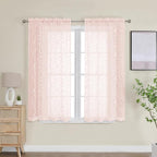 Furman Sheer Curtains 45 Inch Length 2 Panels Set by OWENIE