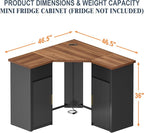 GDLF Corner Bar Cabinet with Fridge Space, Corner Coffee Bar Station with - Image 2