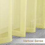 Chyhomenyc Light Yellow Sheer Curtains 84 Inches Long, 2 Panels | Light - Image 6