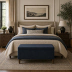 HomePop Malmo Decorative Storage Bench -Blue Velvet - Image 4