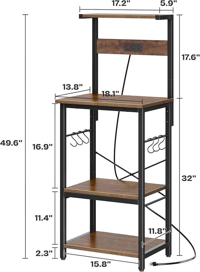 SUPERJARE 4 Tier Bakers Rack - Image 7