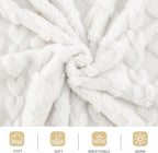 Aganear Fleece Throw Blanket for Bed Couch 90"x108" White | Lightweight Fuzzy - Image 9