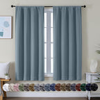Simplebrand Ava Stone Blue Blackout Curtains by Simplebrand
