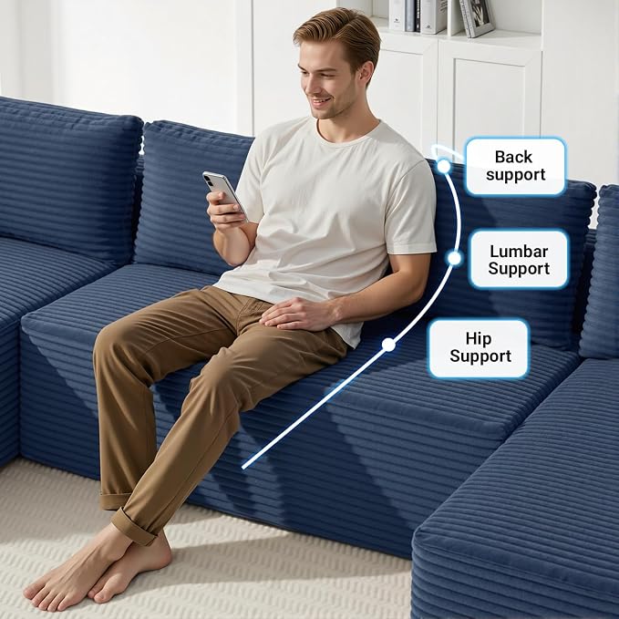 124" Oversized Sectional Couches - Image 5