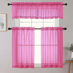 Cafe Curtains 36 Inch Length Tier 2 Pieces, Modern Soft Airy Sheer Kitchen - Image 8