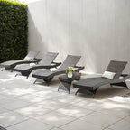 PE Rattan Adjustable Backrest Chaise Lounge Set 4 - Image 2