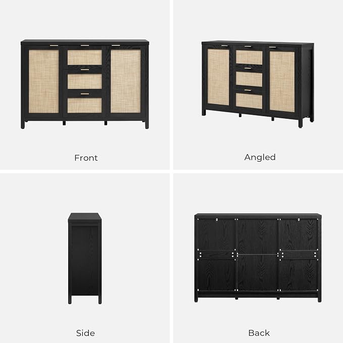 SICOTAS Rattan Large Sideboard Buffet Cabinet - Image 9