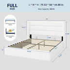 Allewie Full Size Velvet Lift Up Storage Bed, Modern Wingback Headboard - Image 2