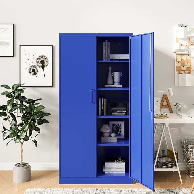Metal Garage Storage Cabinet, Lockable Metal Cabinet - Image 2