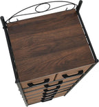 Household Essentials Walnut & Iron Eight-Drawer Dresser Tower - Image 7