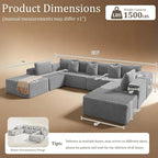 138" Cloud Sectional Couch, Comfort U Shaped Sofa - Image 2