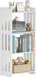 HAYOFAMY Bookshelf, Bookcase for Small Spaces, 4 Tier Shelf White Book by HAYOFAMY