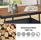 Tangkula 10 Piece Wicker Patio Dining Set, Outdoor Rattan Table & Chairs Set - Image 6