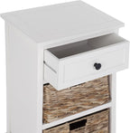 BOWERY HILL Transitional Wood Side Table, Distressed Cream Finish, Compact - Image 4