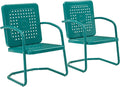 Crosley Furniture Bates 2-Piece Outdoor Chair Set, Retro Metal Patio Chairs by CrosleyFurniture