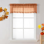 2 Panels Orange Sheer Valance by OVZME