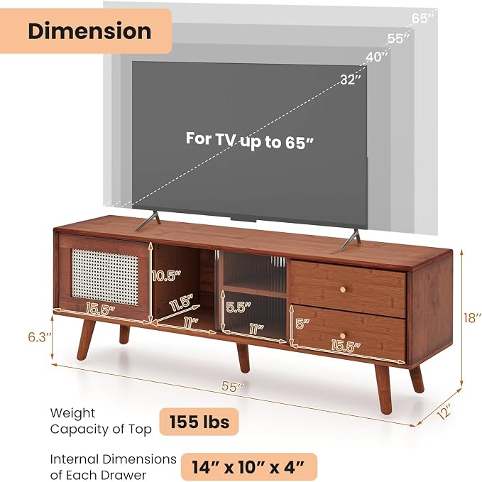Giantex Mid Century Modern TV Stand - Image 4