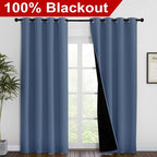NICETOWN 100% Blackout Curtains 86 inches Long, Pair of Energy Smart & Noise - Image 2